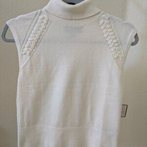 NWT Laundry by Shelli Segal Women’s Sleeveless Mock Neck Sweater White